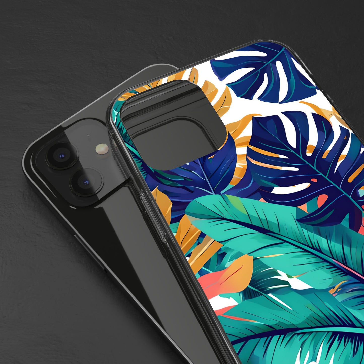 Tropical Leaf Clear Phone Case - Stylish & Protective for Nature Lovers