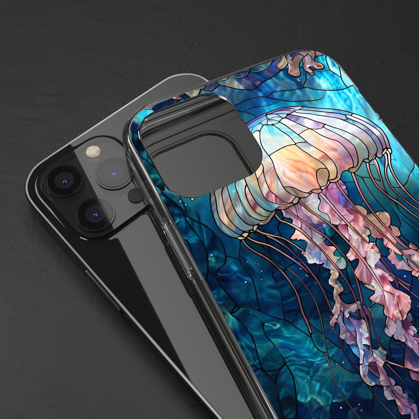 Ocean Jellyfish Clear Phone Case - Vibrant Marine Design for iPhone