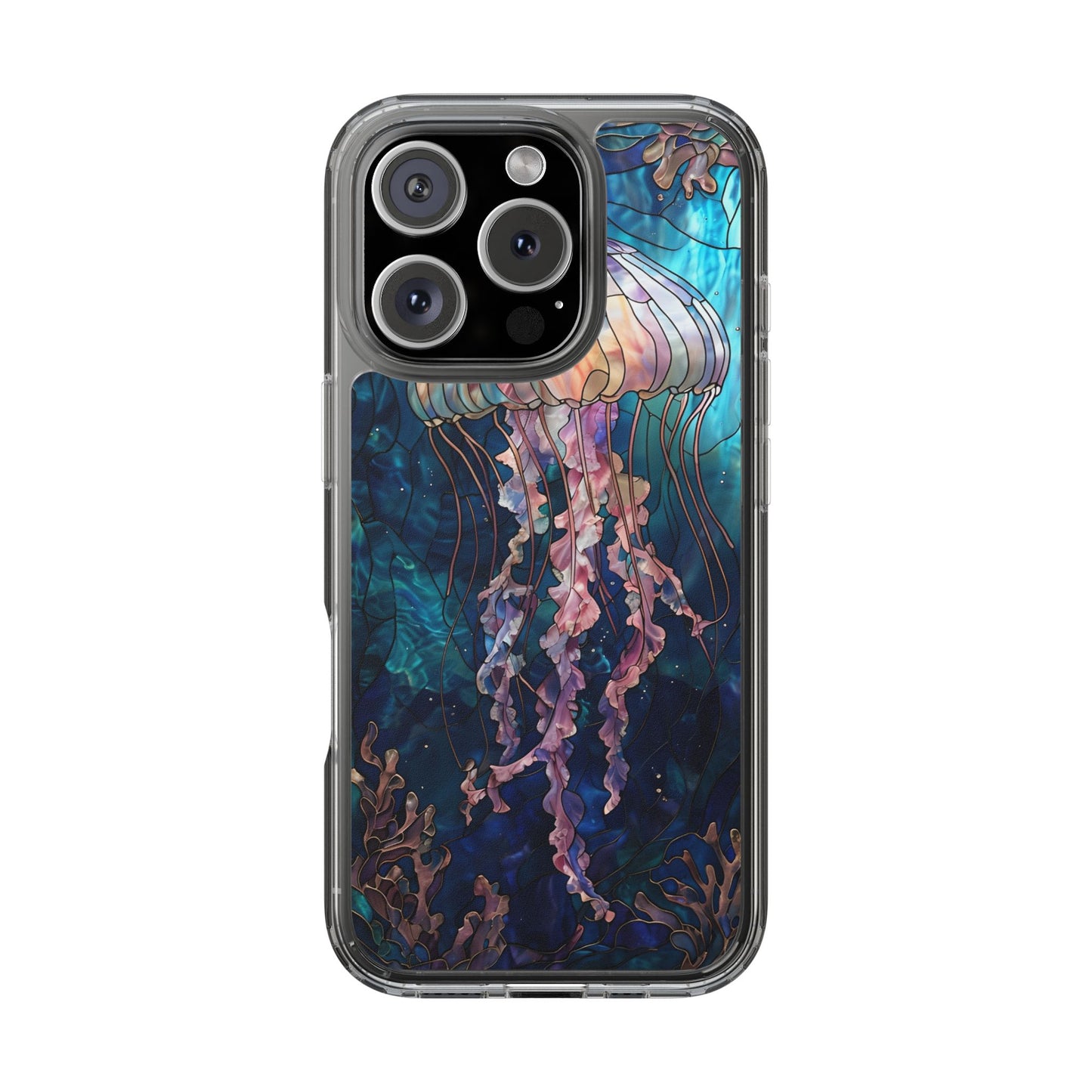 Ocean Jellyfish Clear Phone Case - Vibrant Marine Design for iPhone