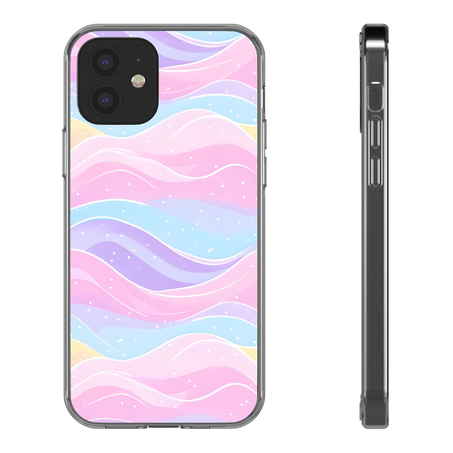 Pastel Wave Clear Phone Case - Stylish Protection for Your Device