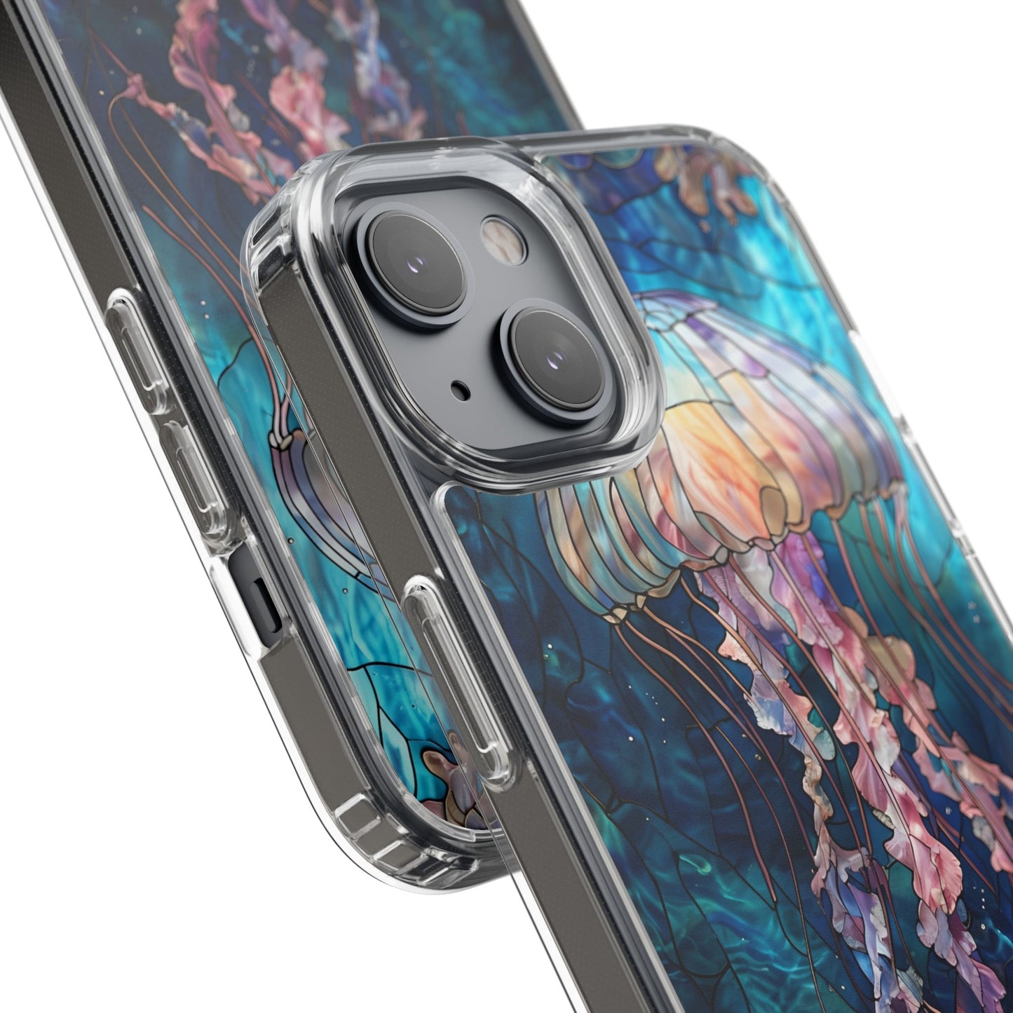 Ocean Jellyfish Clear Phone Case - Vibrant Marine Design for iPhone