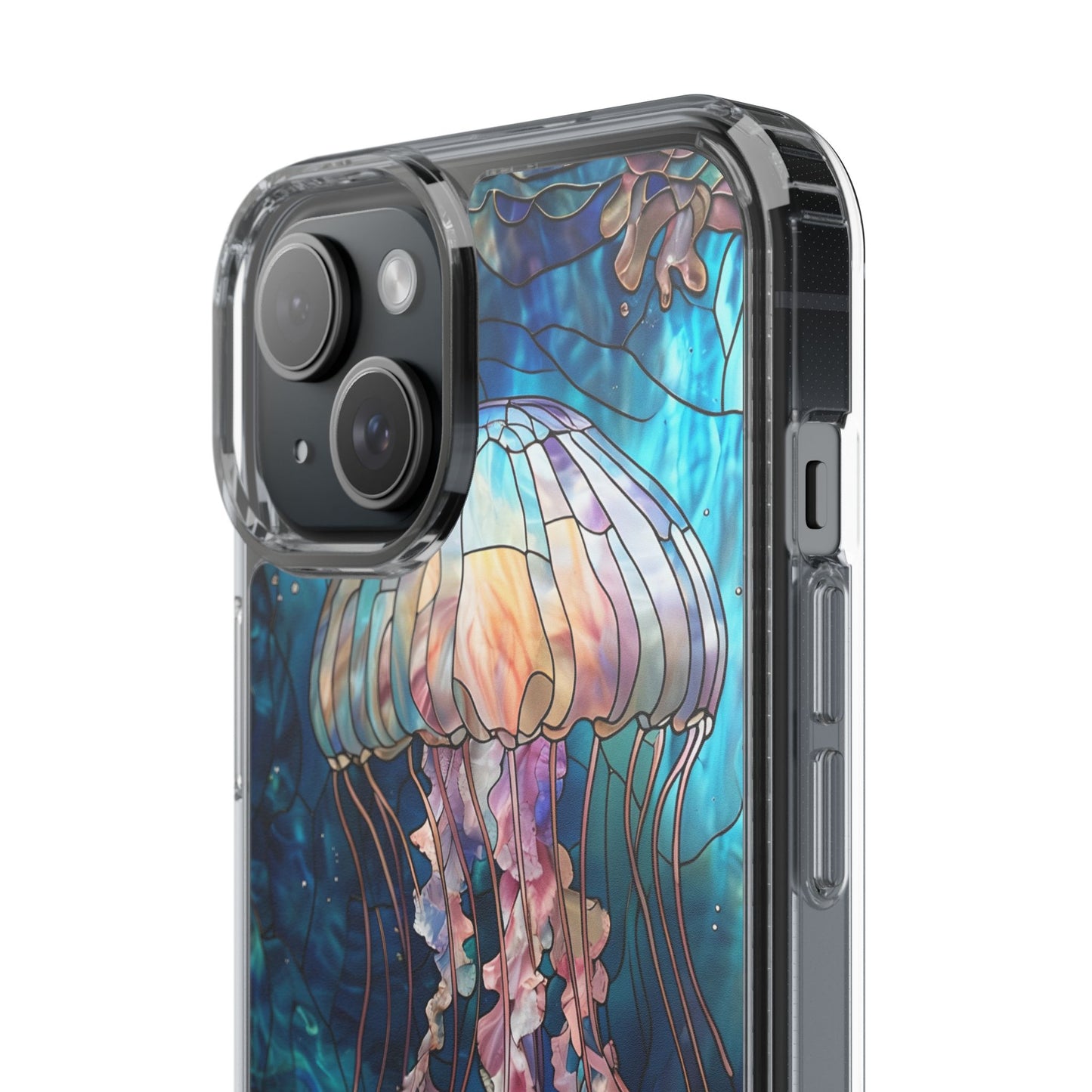 Ocean Jellyfish Clear Phone Case - Vibrant Marine Design for iPhone