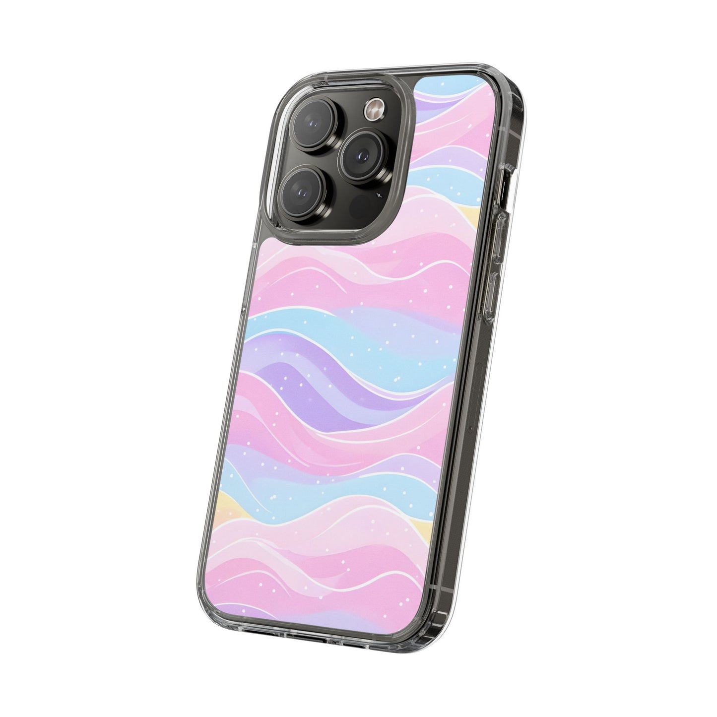 Pastel Wave Clear Phone Case - Stylish Protection for Your Device