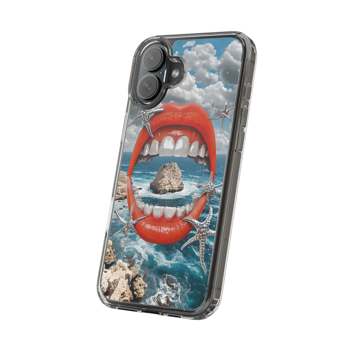 Ocean View Mouth Clear Phone Case - Beachy Vibe Design