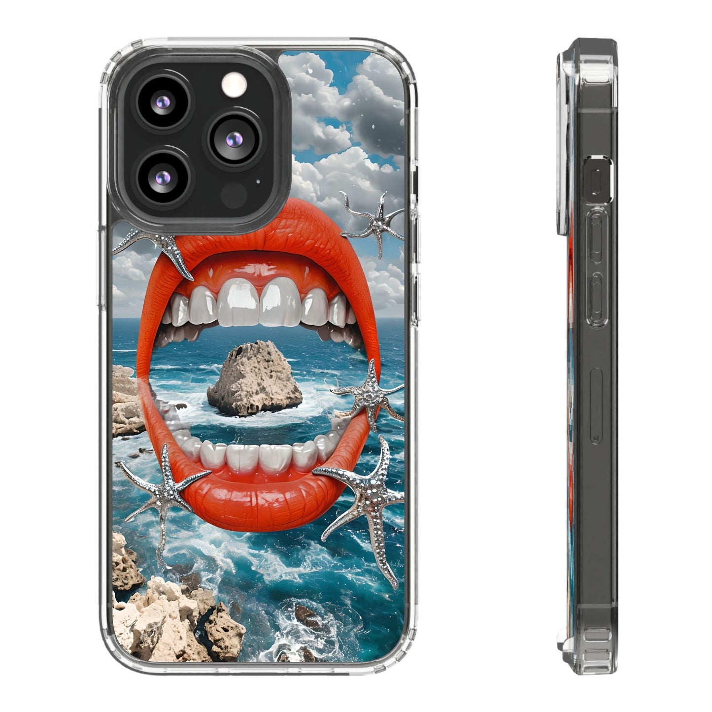 Ocean View Mouth Clear Phone Case - Beachy Vibe Design