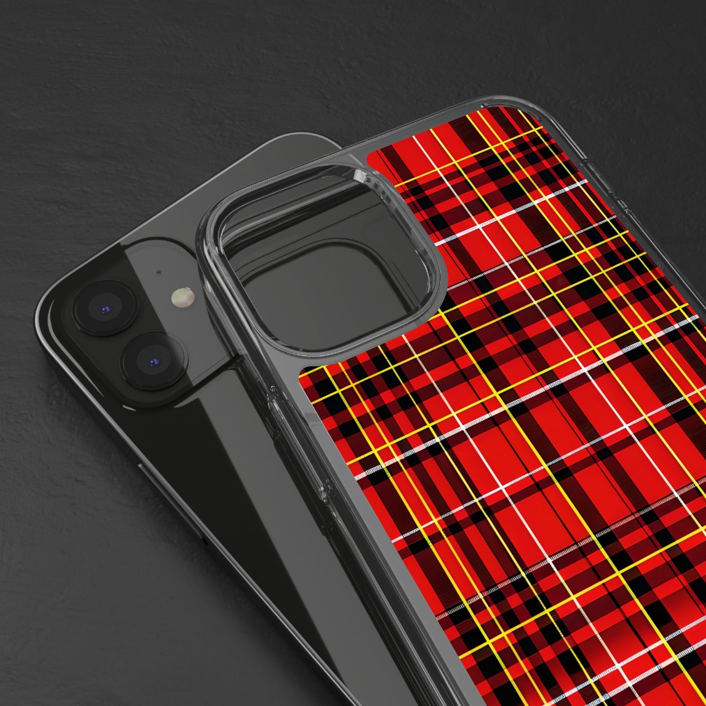 Plaid Clear Phone Case - Stylish and Durable Protective Cover