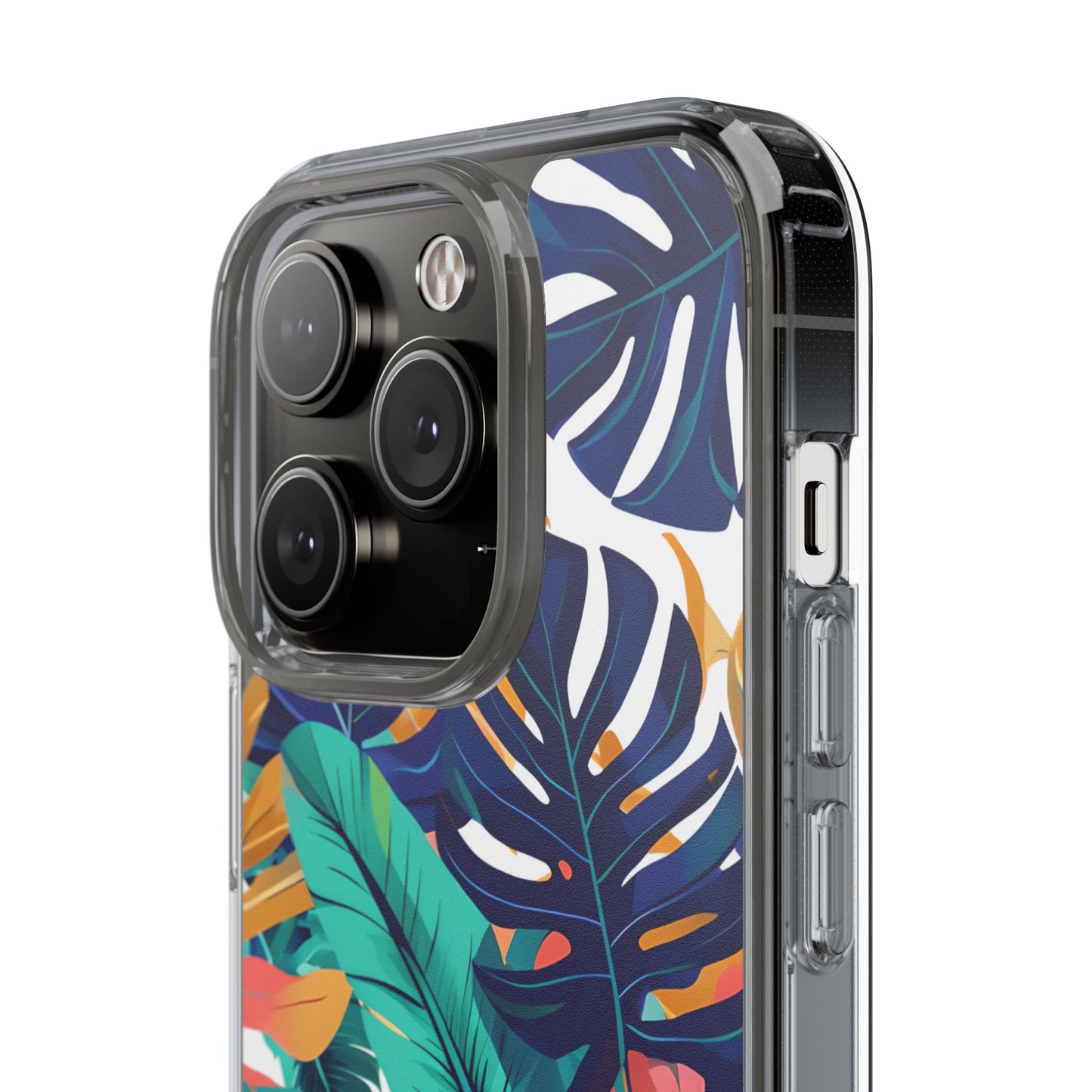 Tropical Leaf Clear Phone Case - Stylish & Protective for Nature Lovers