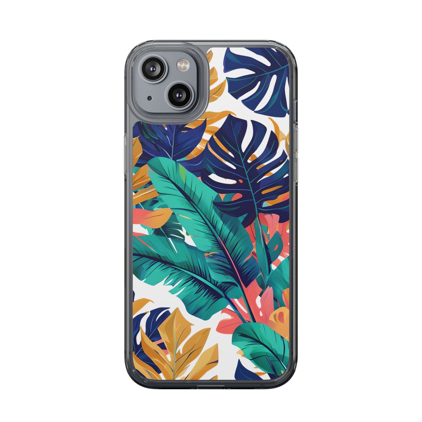 Tropical Leaf Clear Phone Case - Stylish & Protective for Nature Lovers