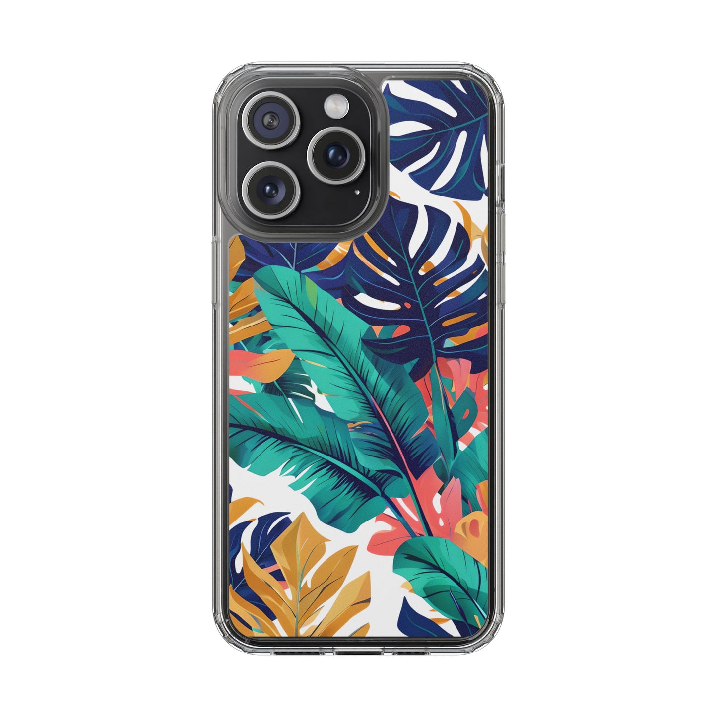Tropical Leaf Clear Phone Case - Stylish & Protective for Nature Lovers