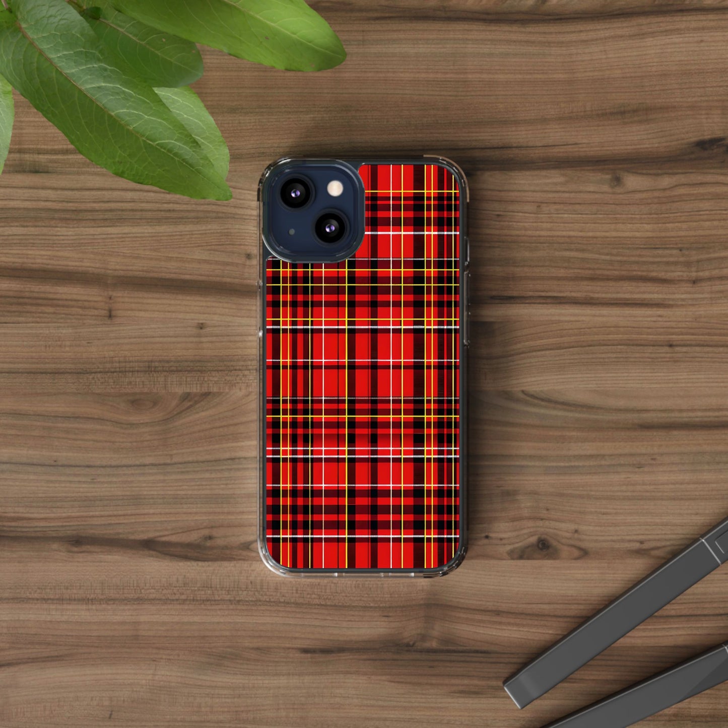 Plaid Clear Phone Case - Stylish and Durable Protective Cover