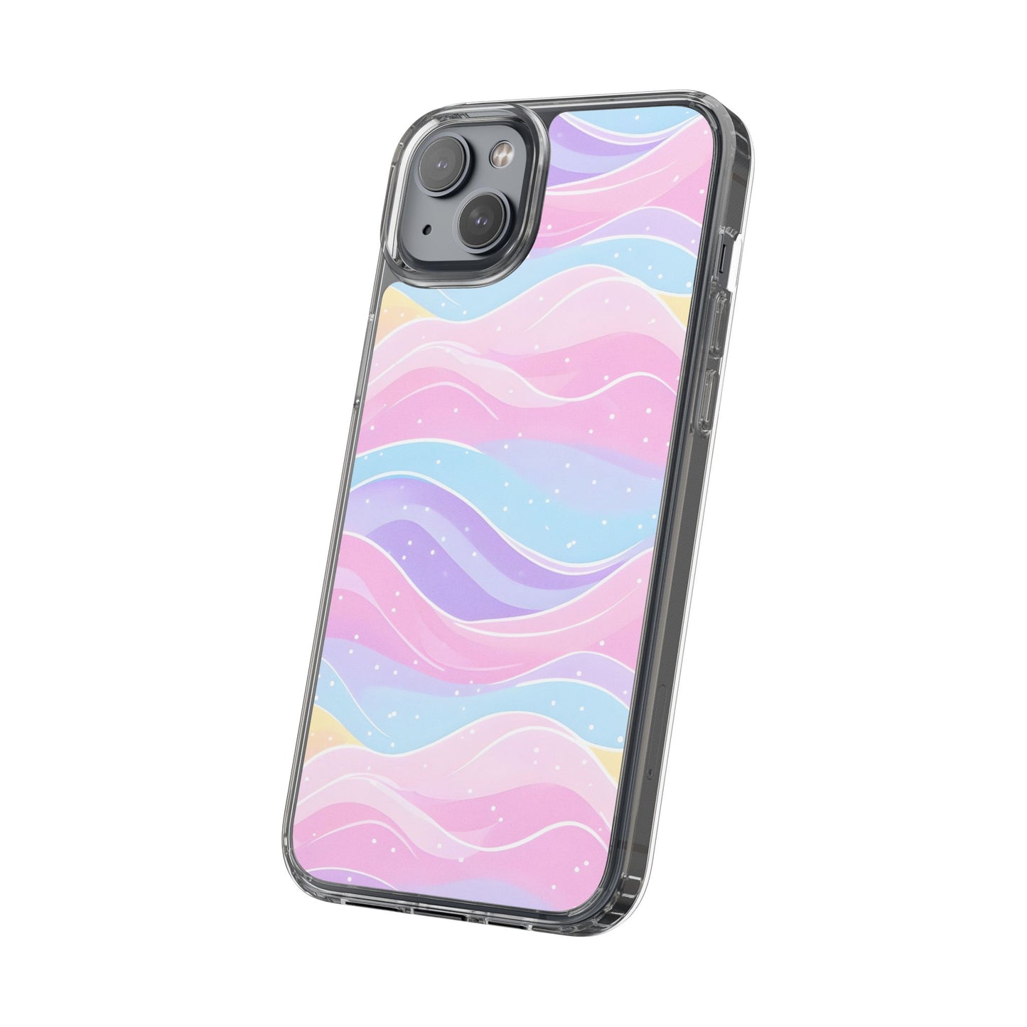 Pastel Wave Clear Phone Case - Stylish Protection for Your Device