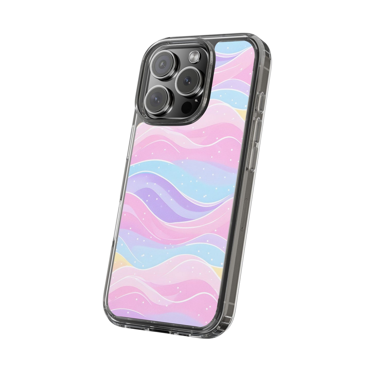 Pastel Wave Clear Phone Case - Stylish Protection for Your Device