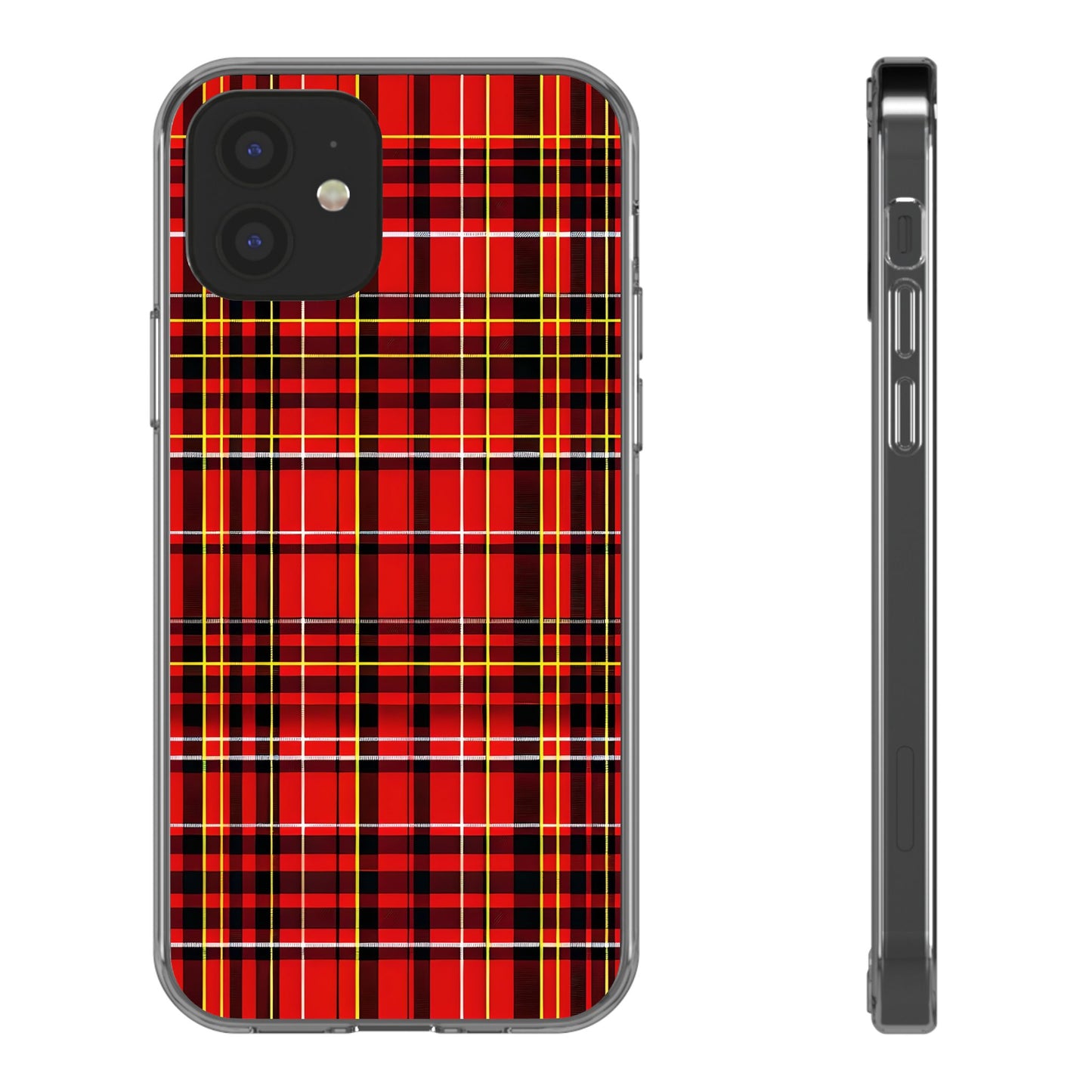 Plaid Clear Phone Case - Stylish and Durable Protective Cover