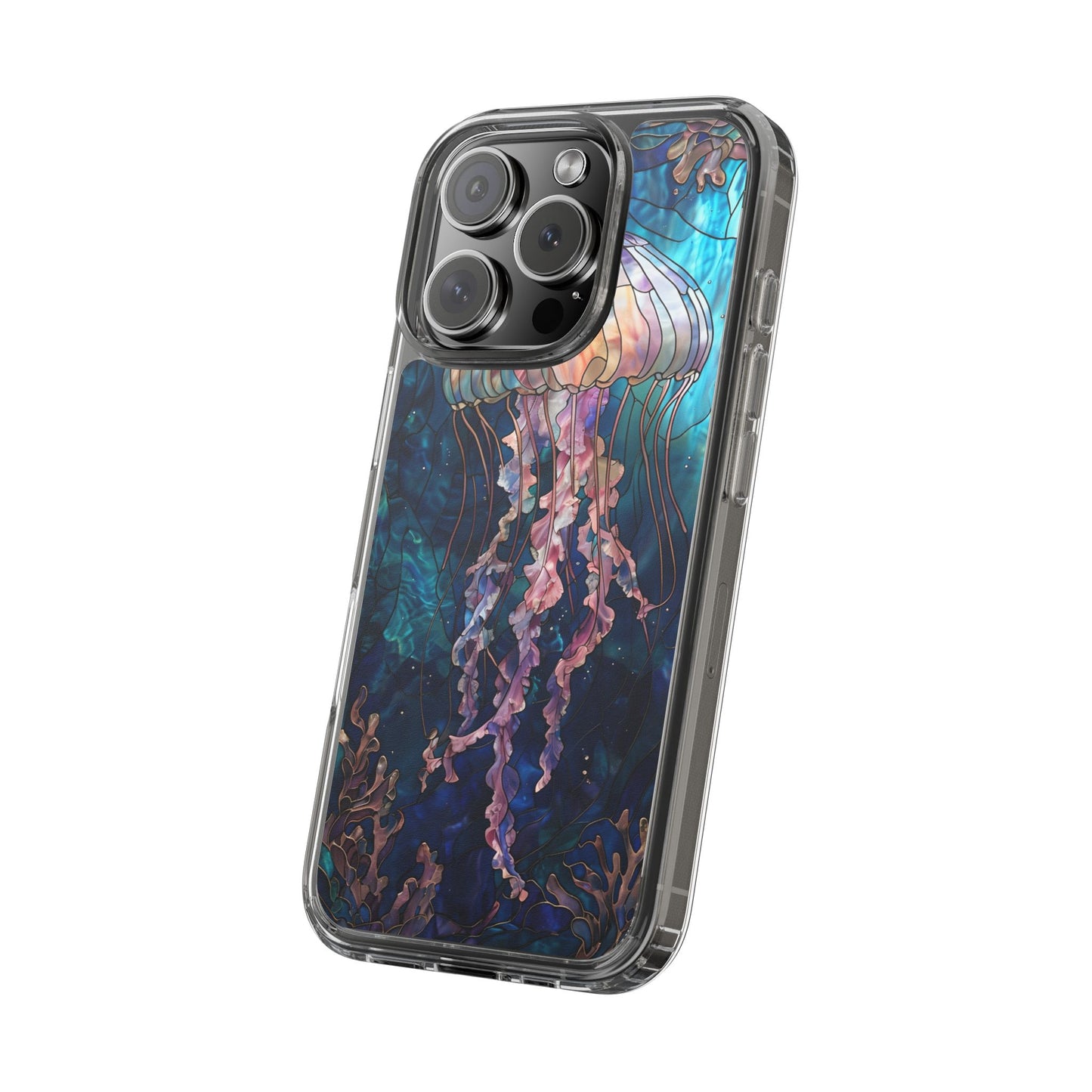 Ocean Jellyfish Clear Phone Case - Vibrant Marine Design for iPhone