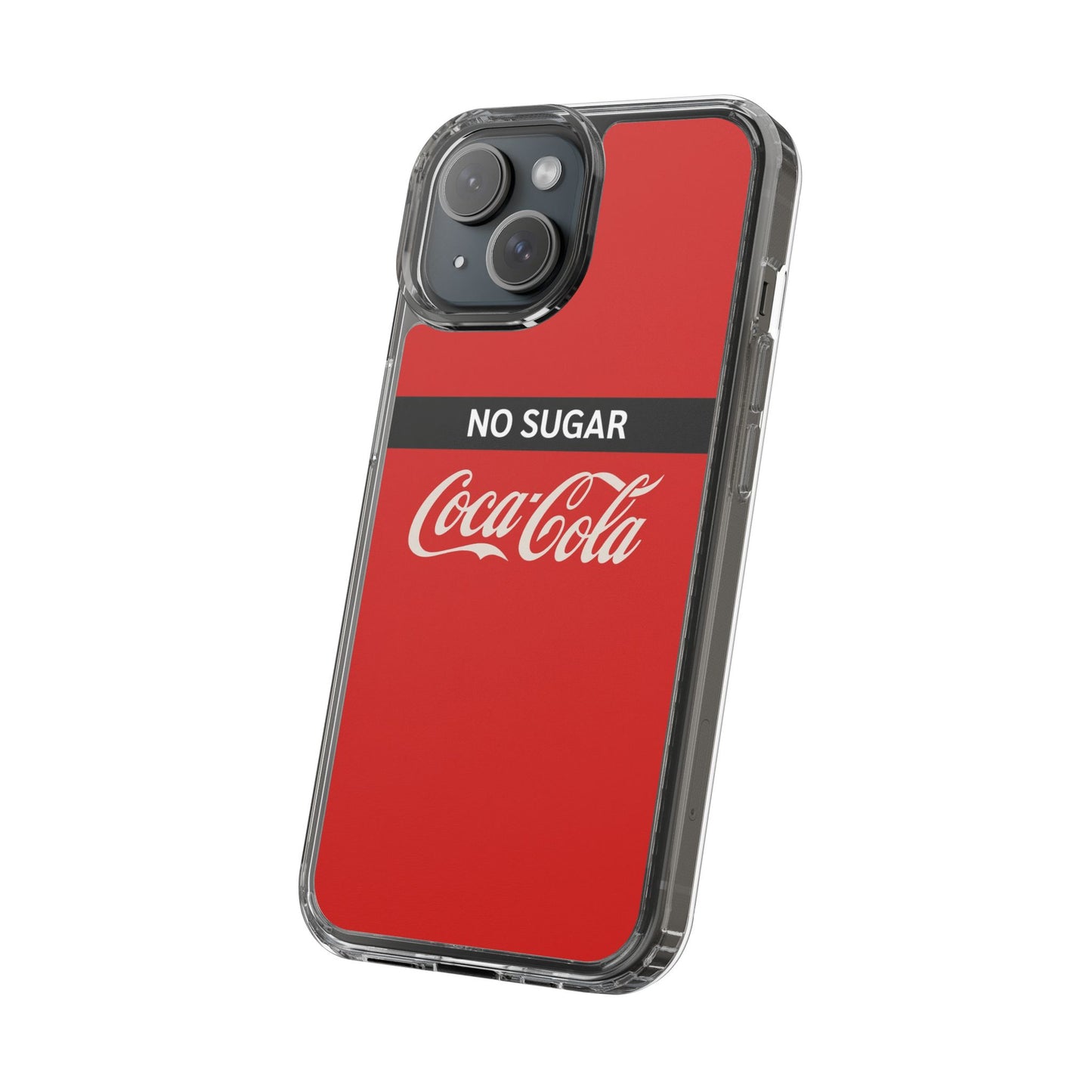 Coca-Cola No Sugar Clear Phone Case - Stylish and Trendy Accessory