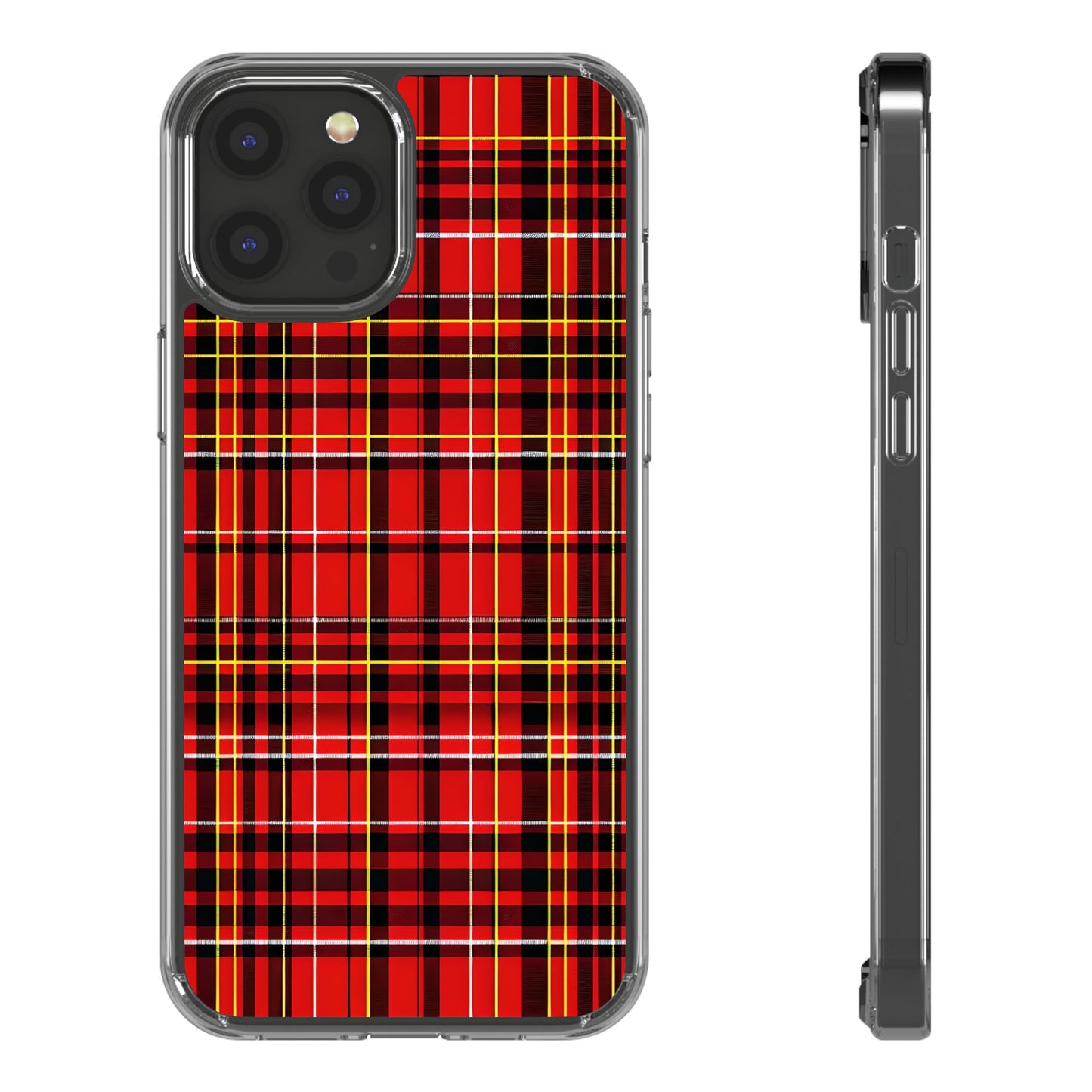 Plaid Clear Phone Case - Stylish and Durable Protective Cover