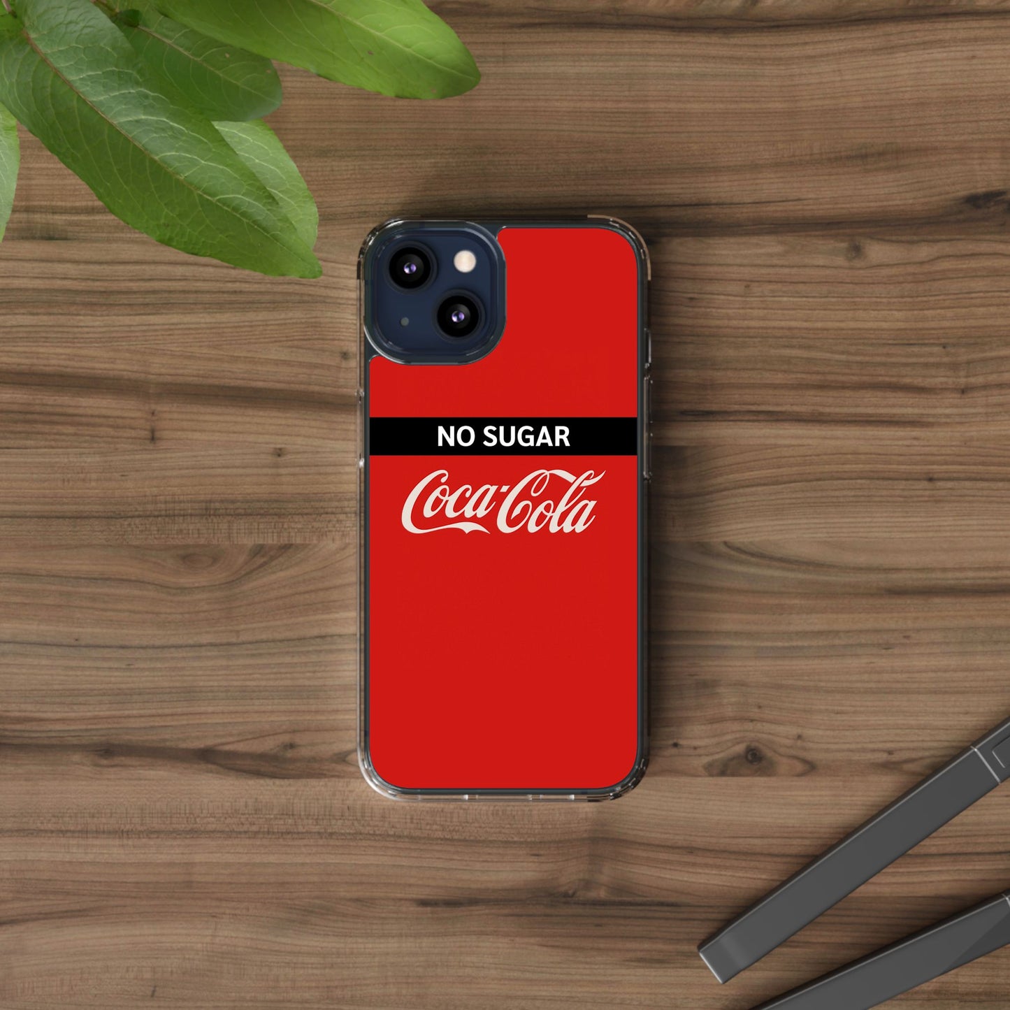 Coca-Cola No Sugar Clear Phone Case - Stylish and Trendy Accessory