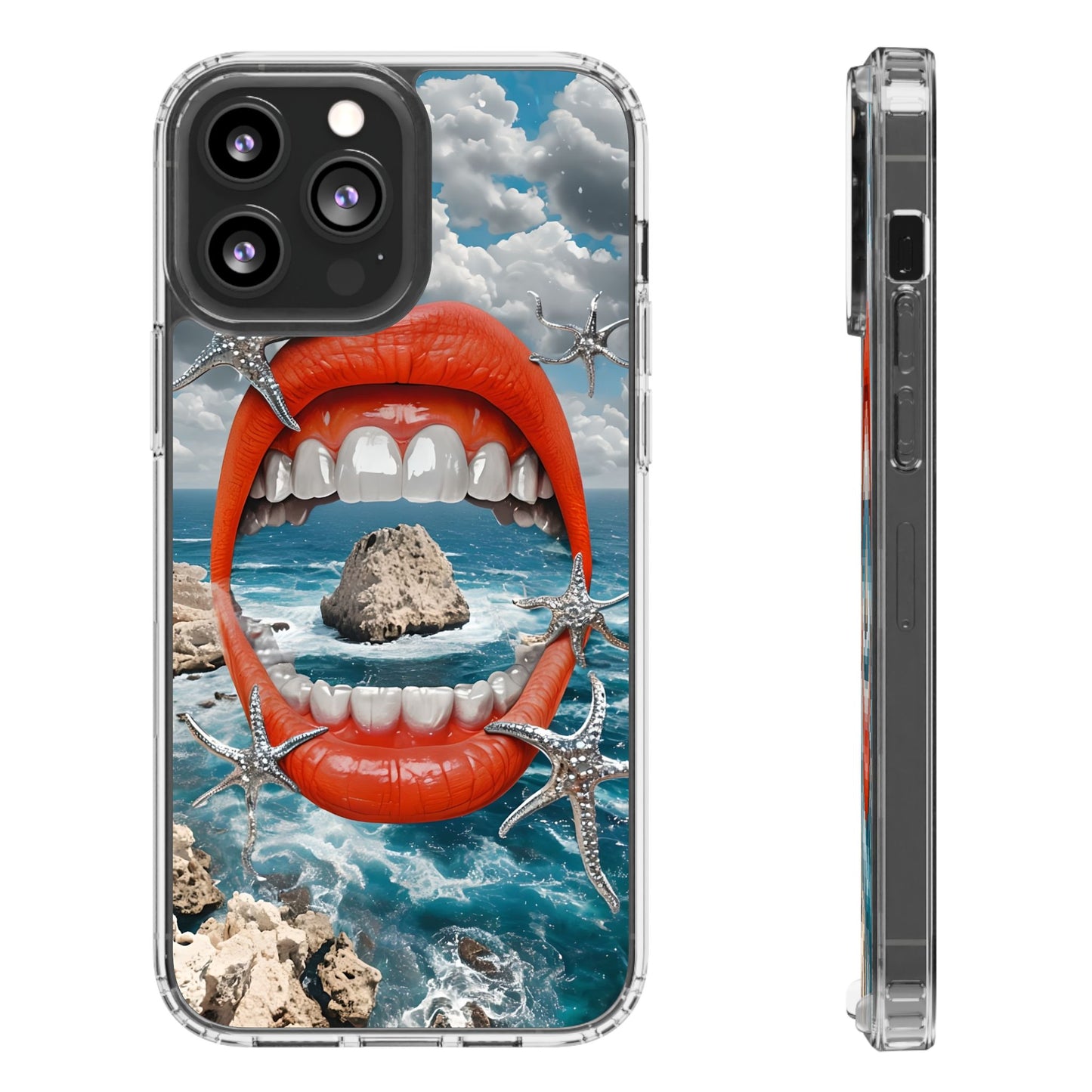 Ocean View Mouth Clear Phone Case - Beachy Vibe Design