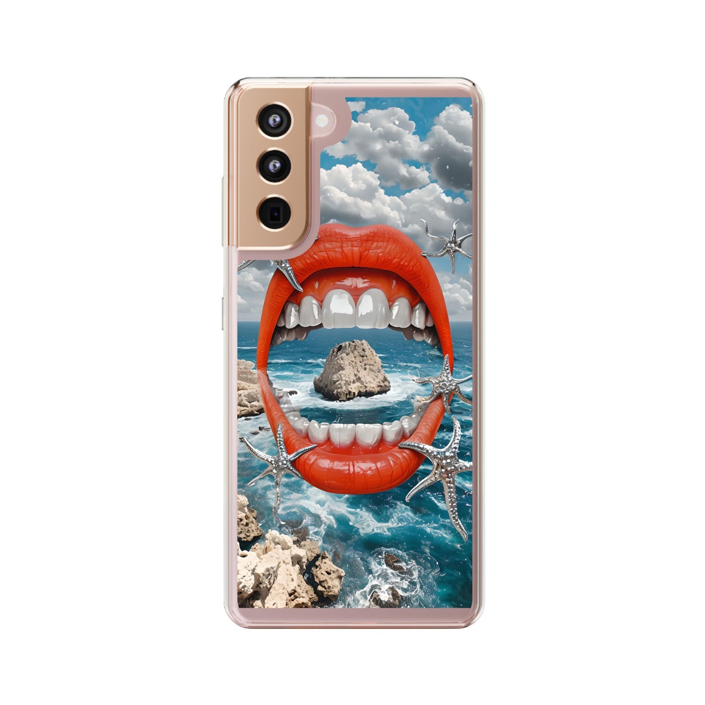 Ocean View Mouth Clear Phone Case - Beachy Vibe Design