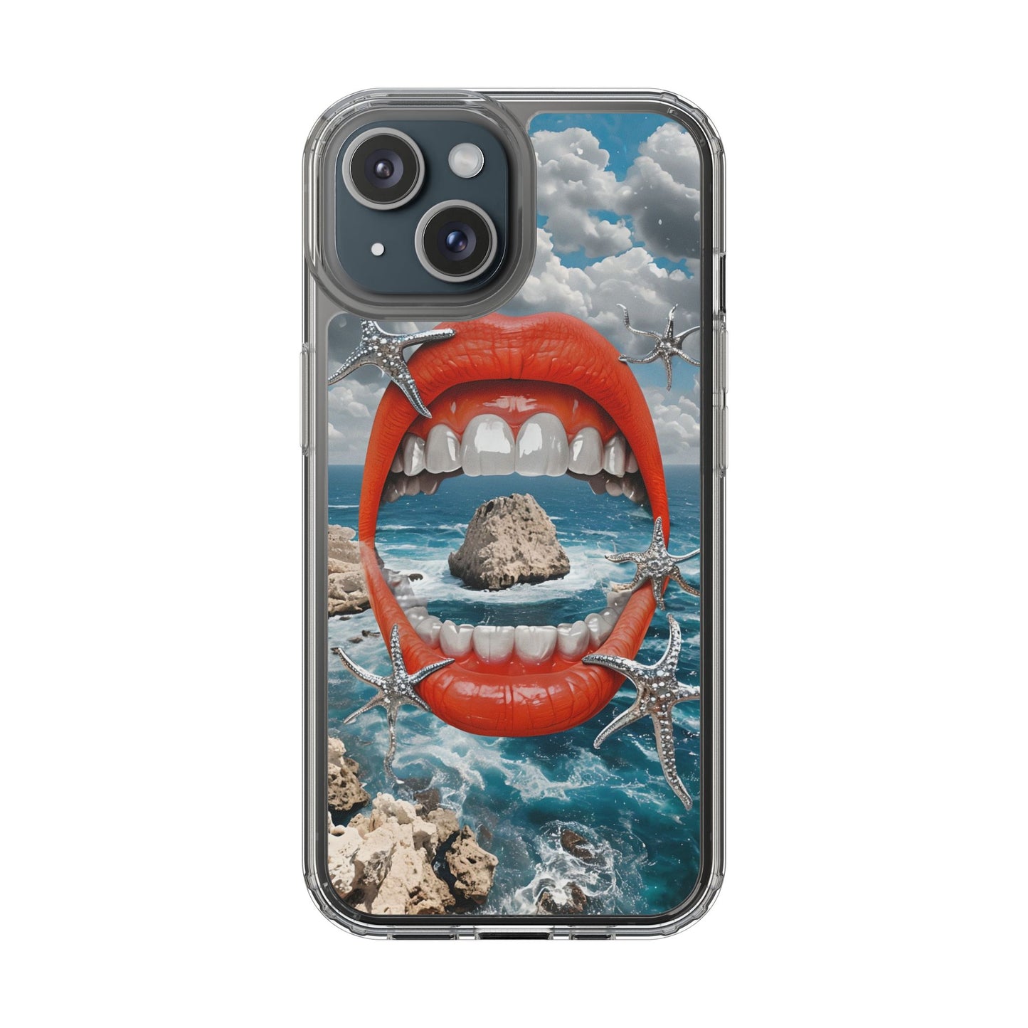 Ocean View Mouth Clear Phone Case - Beachy Vibe Design