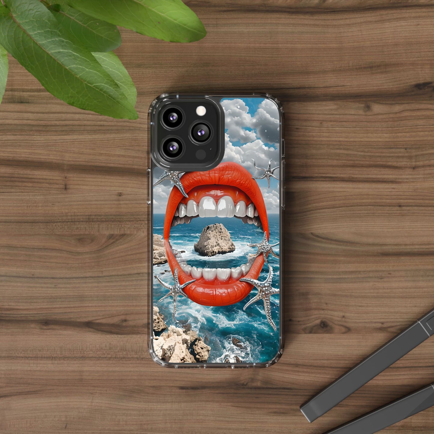 Ocean View Mouth Clear Phone Case - Beachy Vibe Design