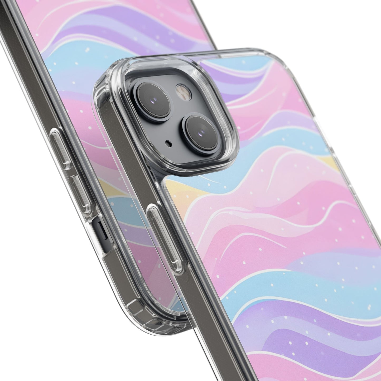Pastel Wave Clear Phone Case - Stylish Protection for Your Device