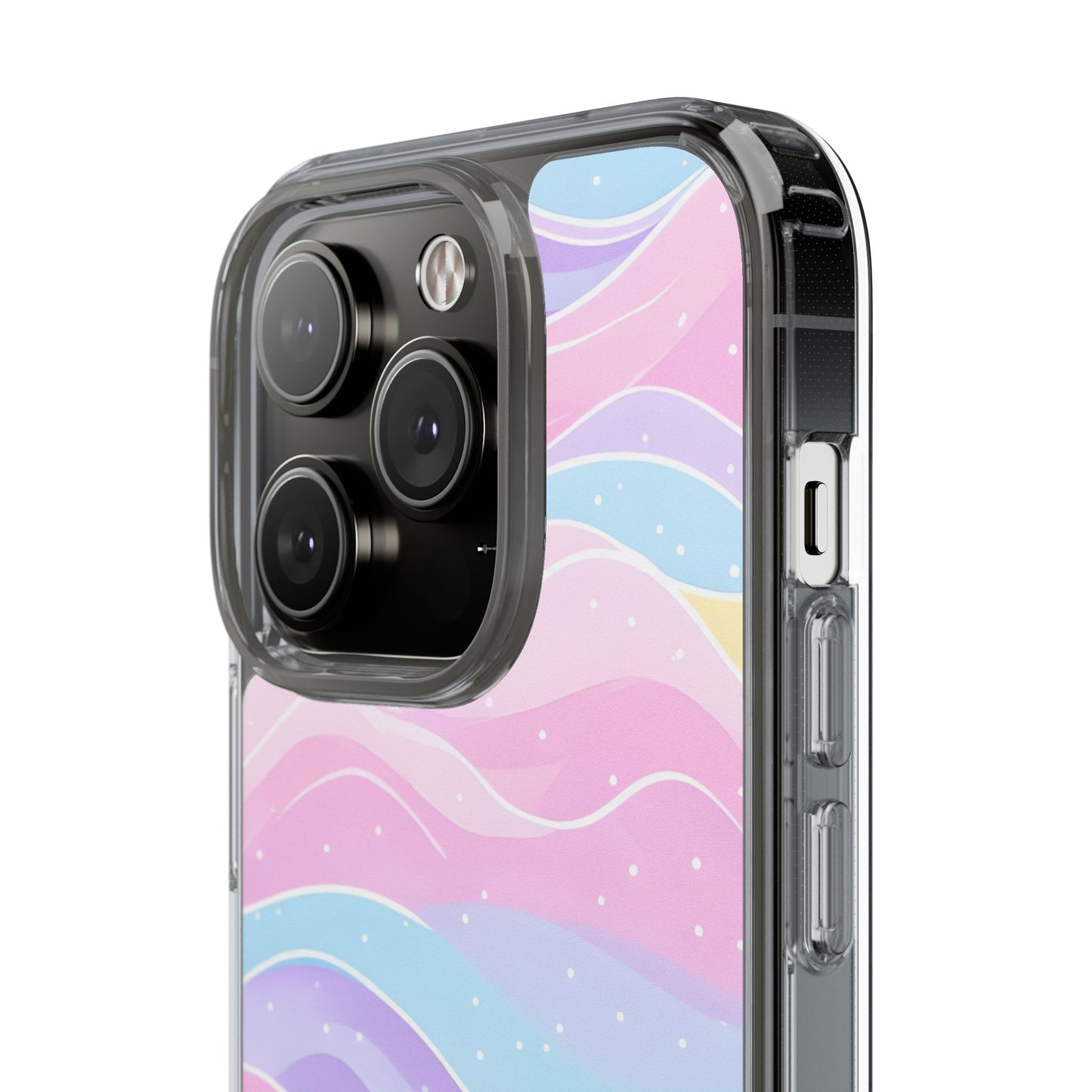 Pastel Wave Clear Phone Case - Stylish Protection for Your Device