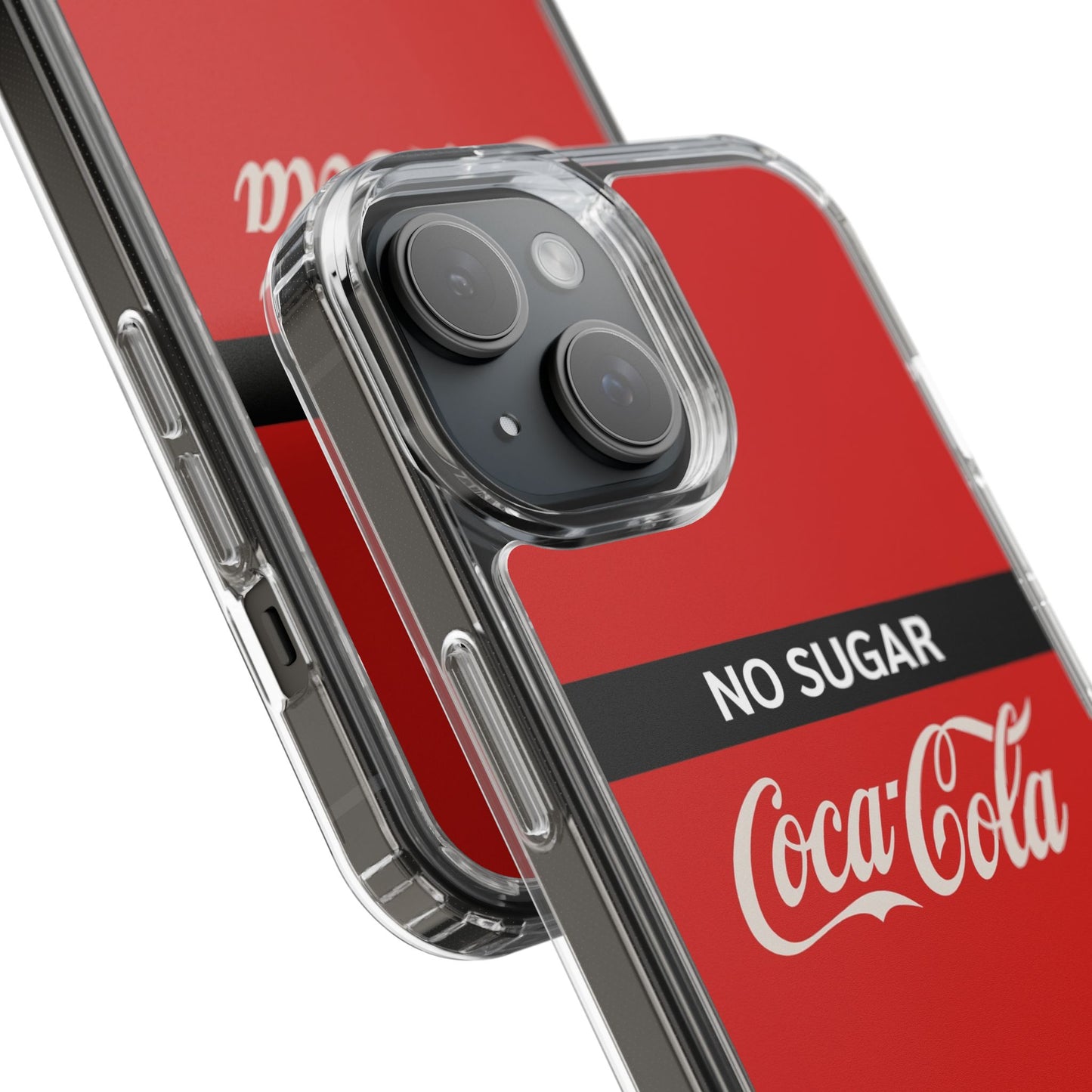 Coca-Cola No Sugar Clear Phone Case - Stylish and Trendy Accessory