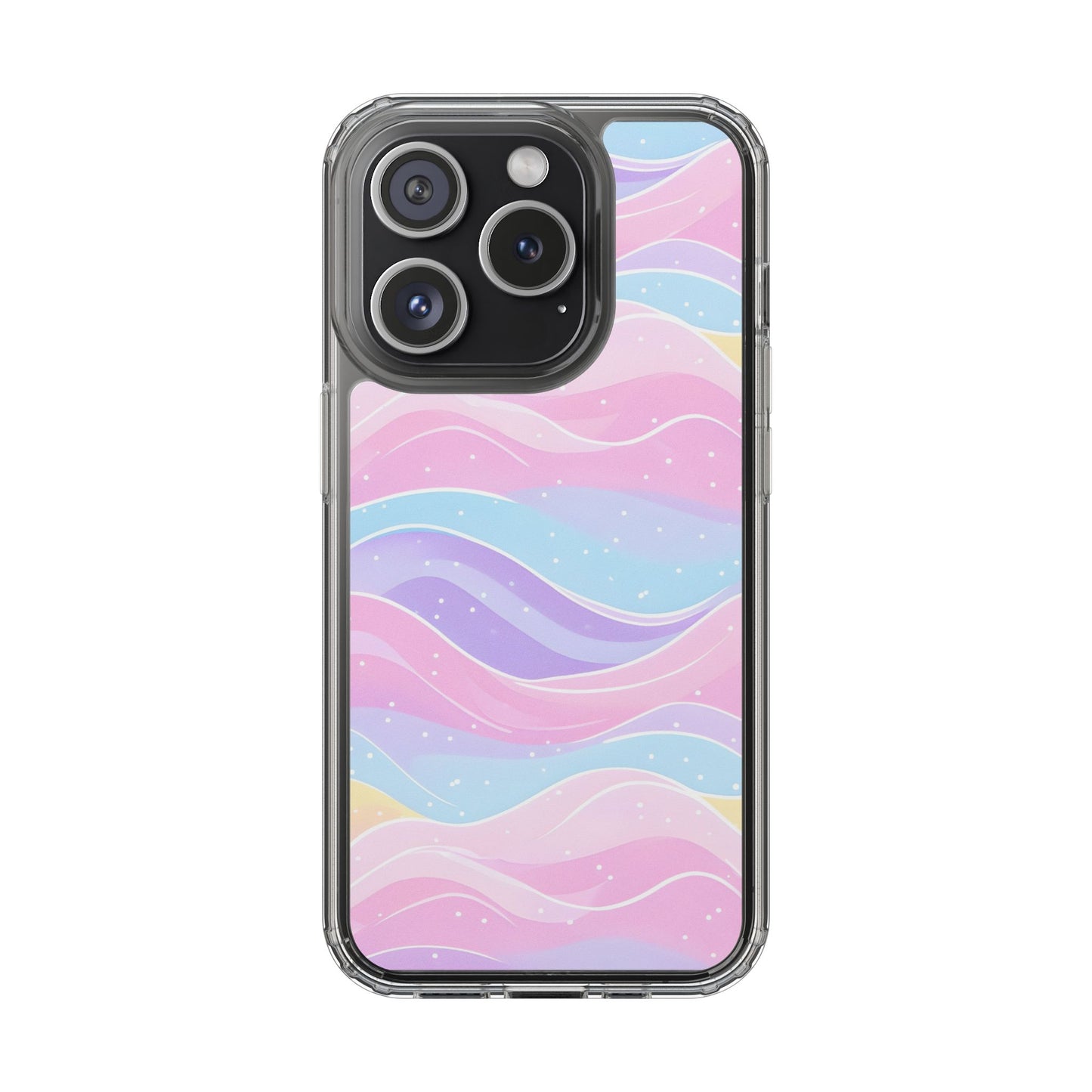 Pastel Wave Clear Phone Case - Stylish Protection for Your Device