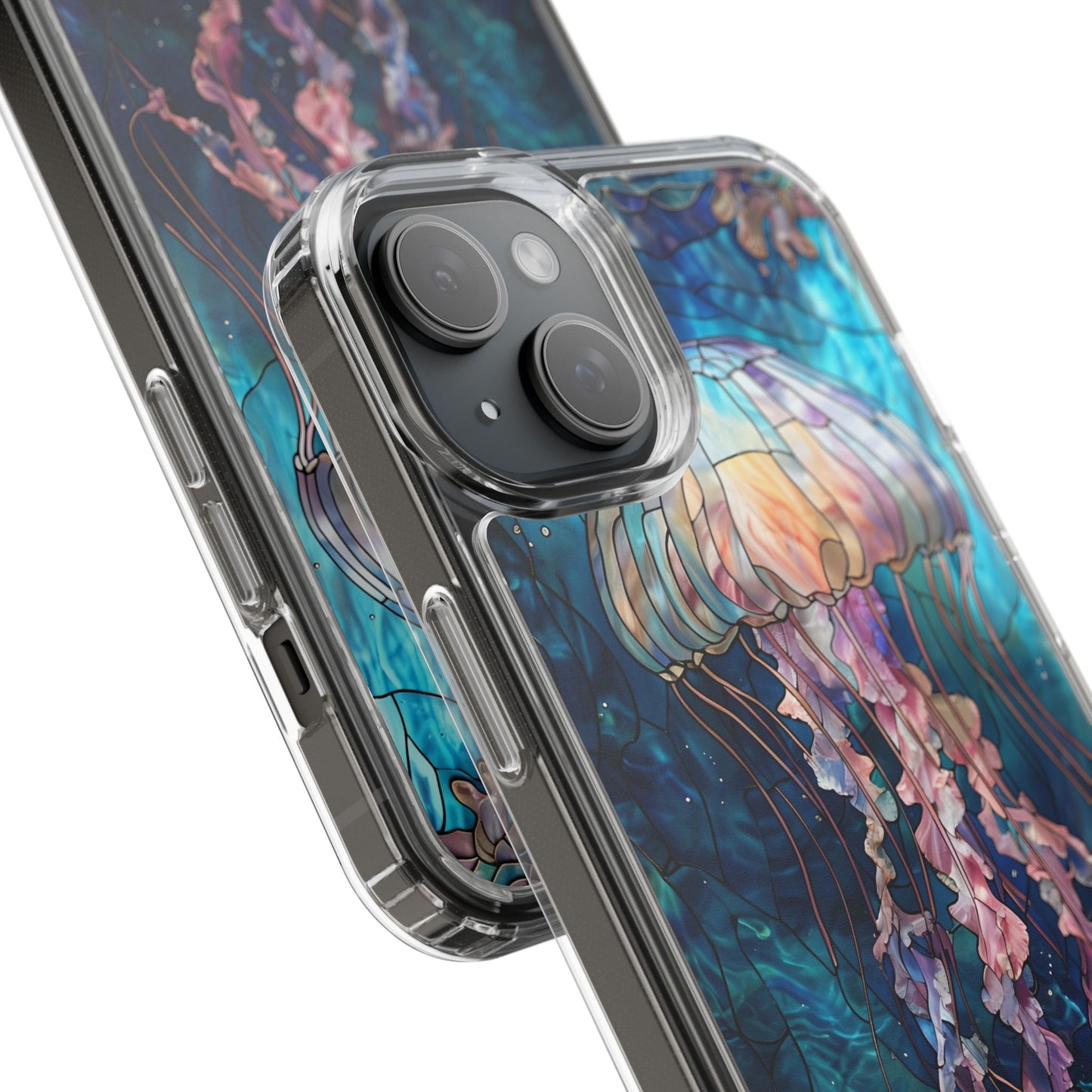 Ocean Jellyfish Clear Phone Case - Vibrant Marine Design for iPhone