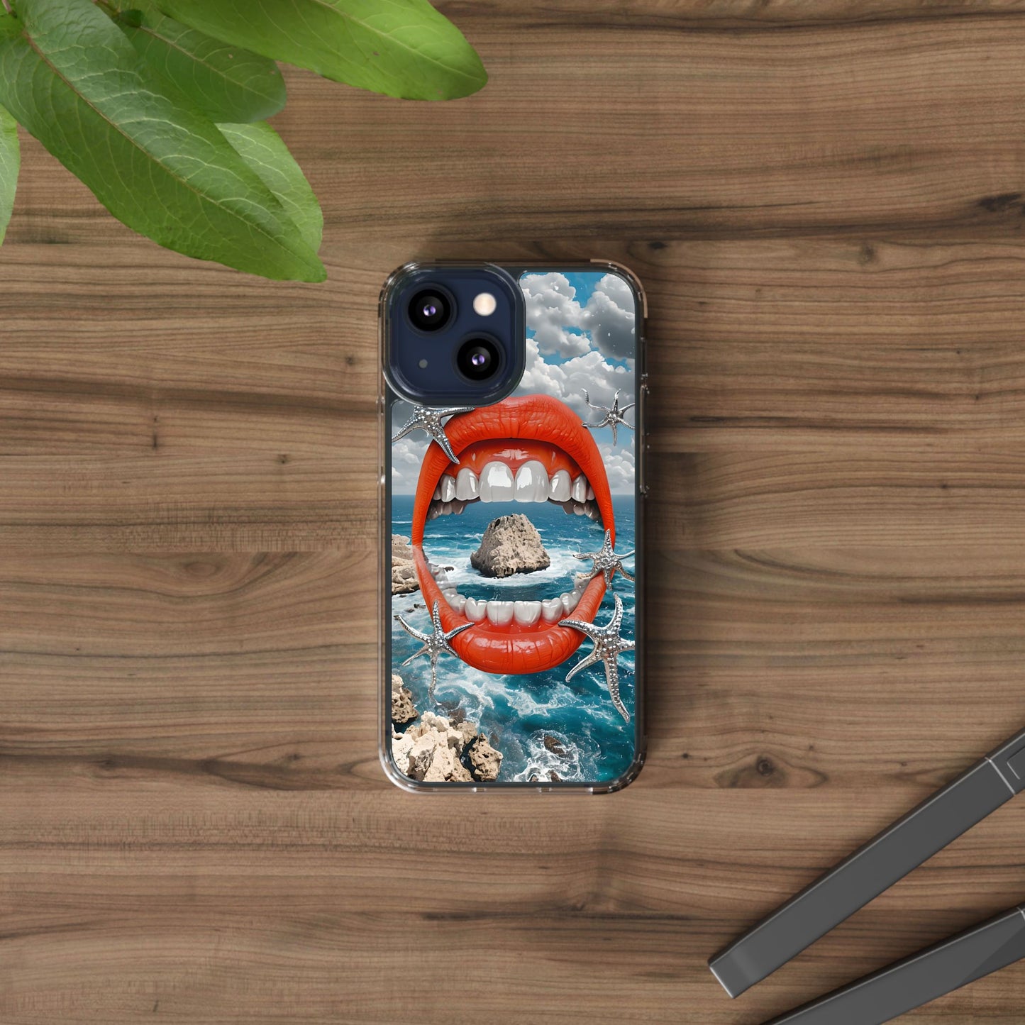 Ocean View Mouth Clear Phone Case - Beachy Vibe Design