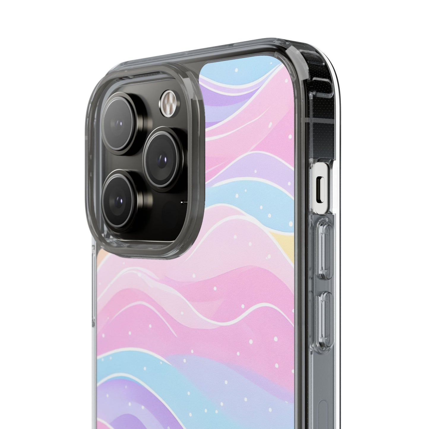Pastel Wave Clear Phone Case - Stylish Protection for Your Device