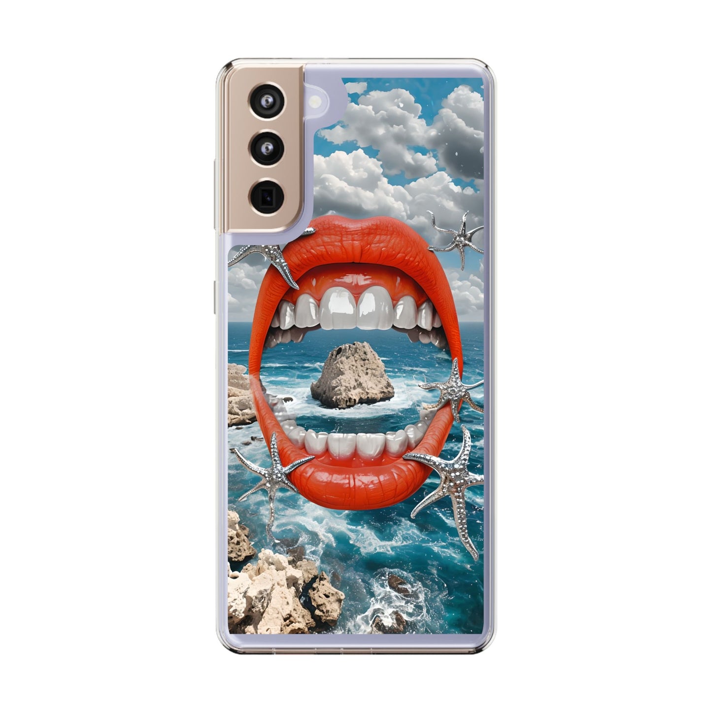 Ocean View Mouth Clear Phone Case - Beachy Vibe Design