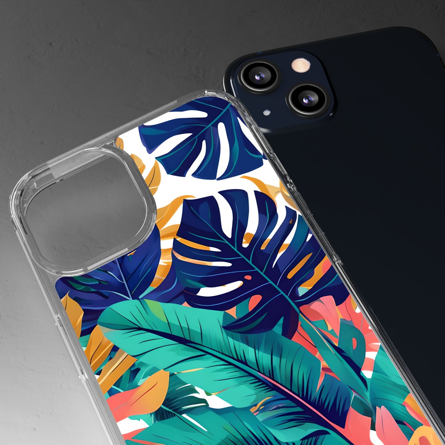 Tropical Leaf Clear Phone Case - Stylish & Protective for Nature Lovers