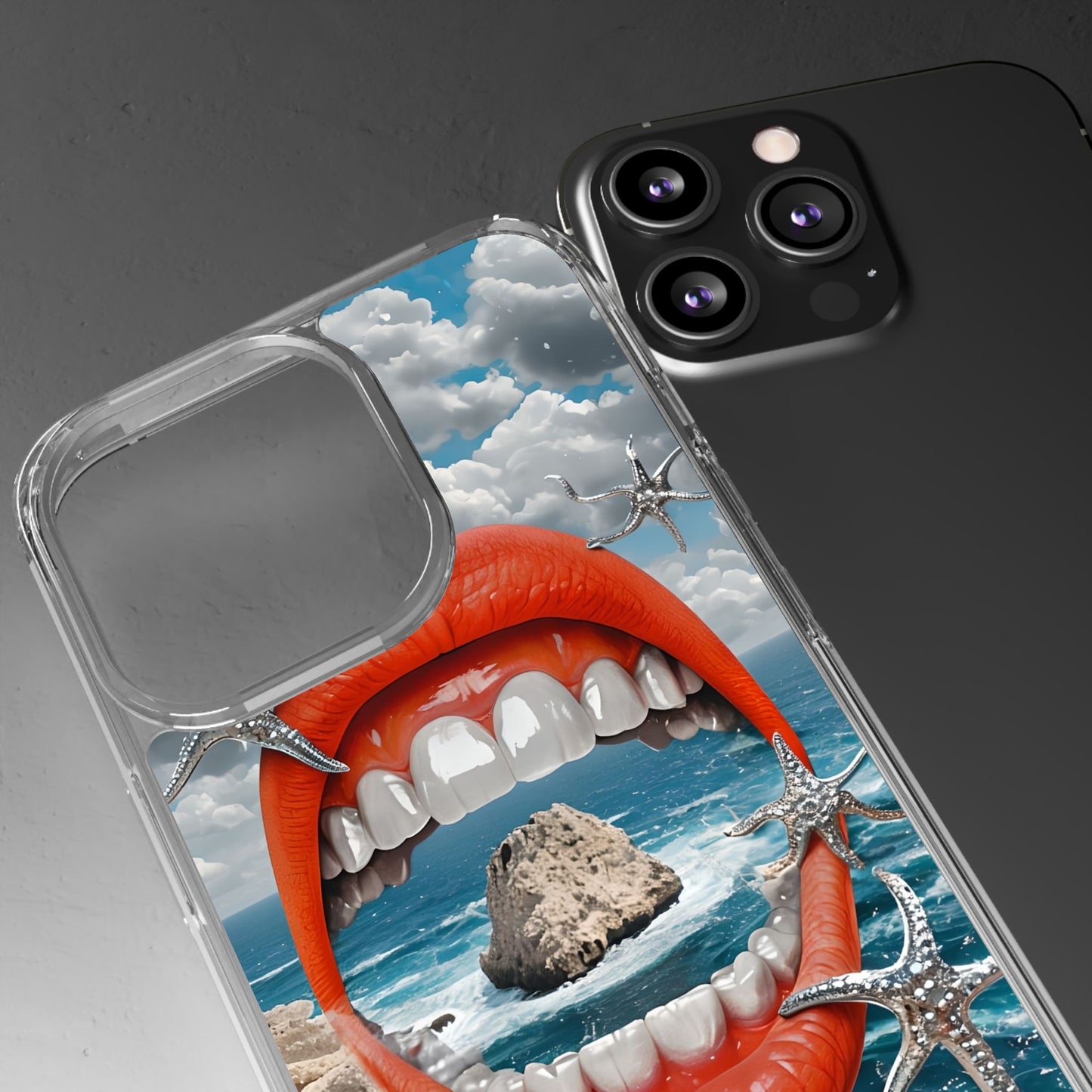 Ocean View Mouth Clear Phone Case - Beachy Vibe Design