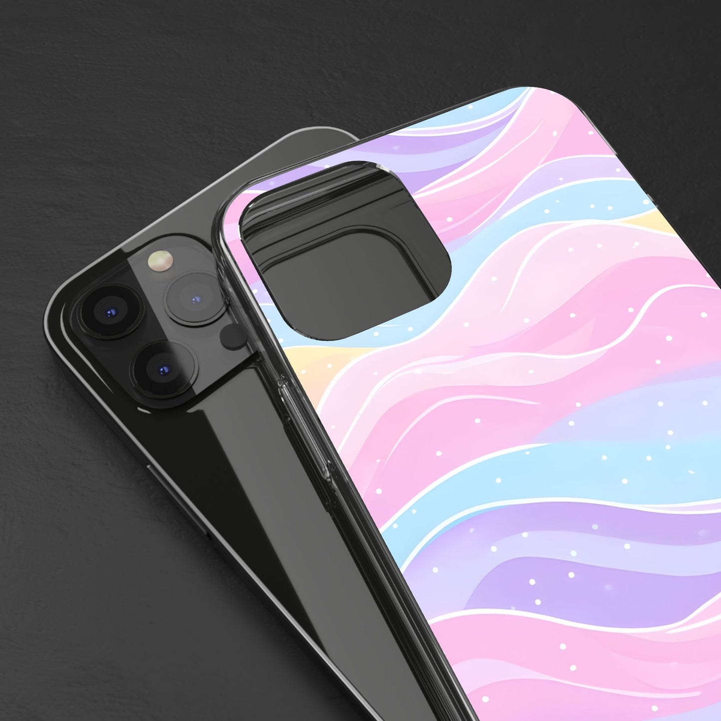 Pastel Wave Clear Phone Case - Stylish Protection for Your Device
