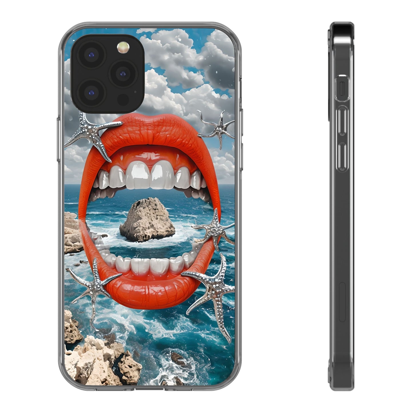 Ocean View Mouth Clear Phone Case - Beachy Vibe Design