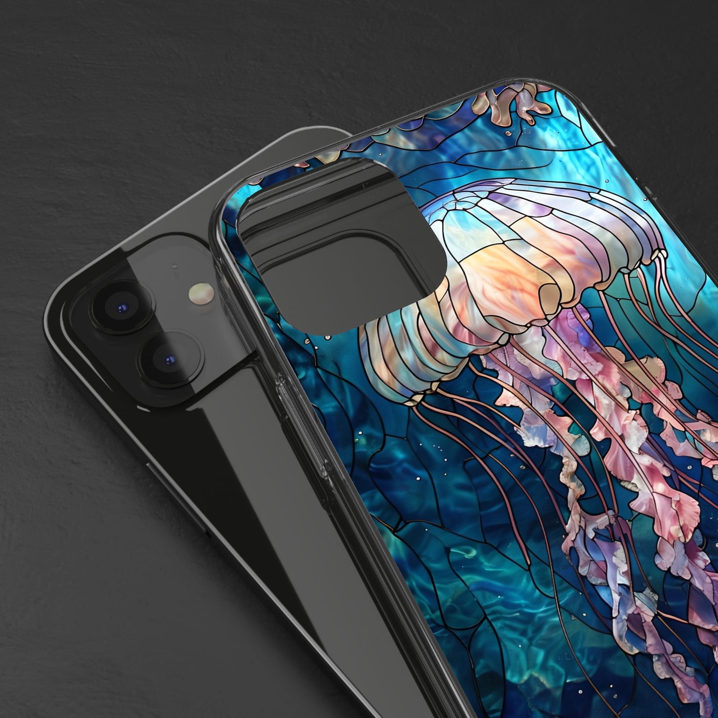 Ocean Jellyfish Clear Phone Case - Vibrant Marine Design for iPhone