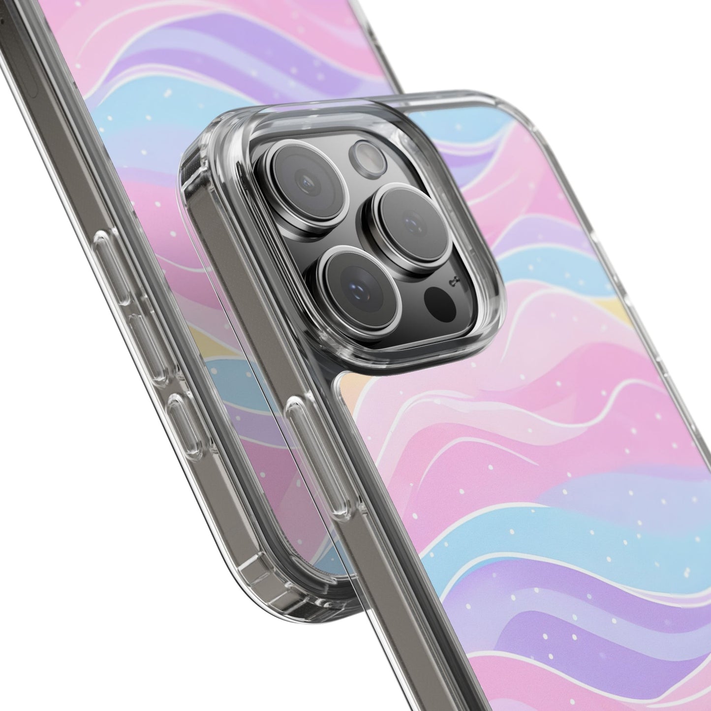 Pastel Wave Clear Phone Case - Stylish Protection for Your Device