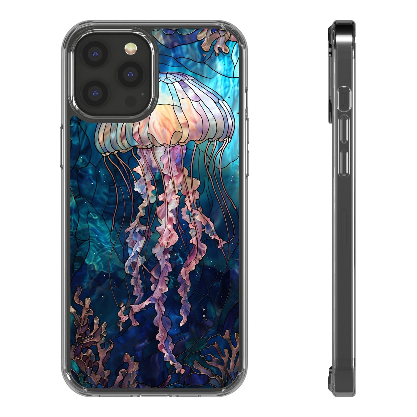Ocean Jellyfish Clear Phone Case - Vibrant Marine Design for iPhone