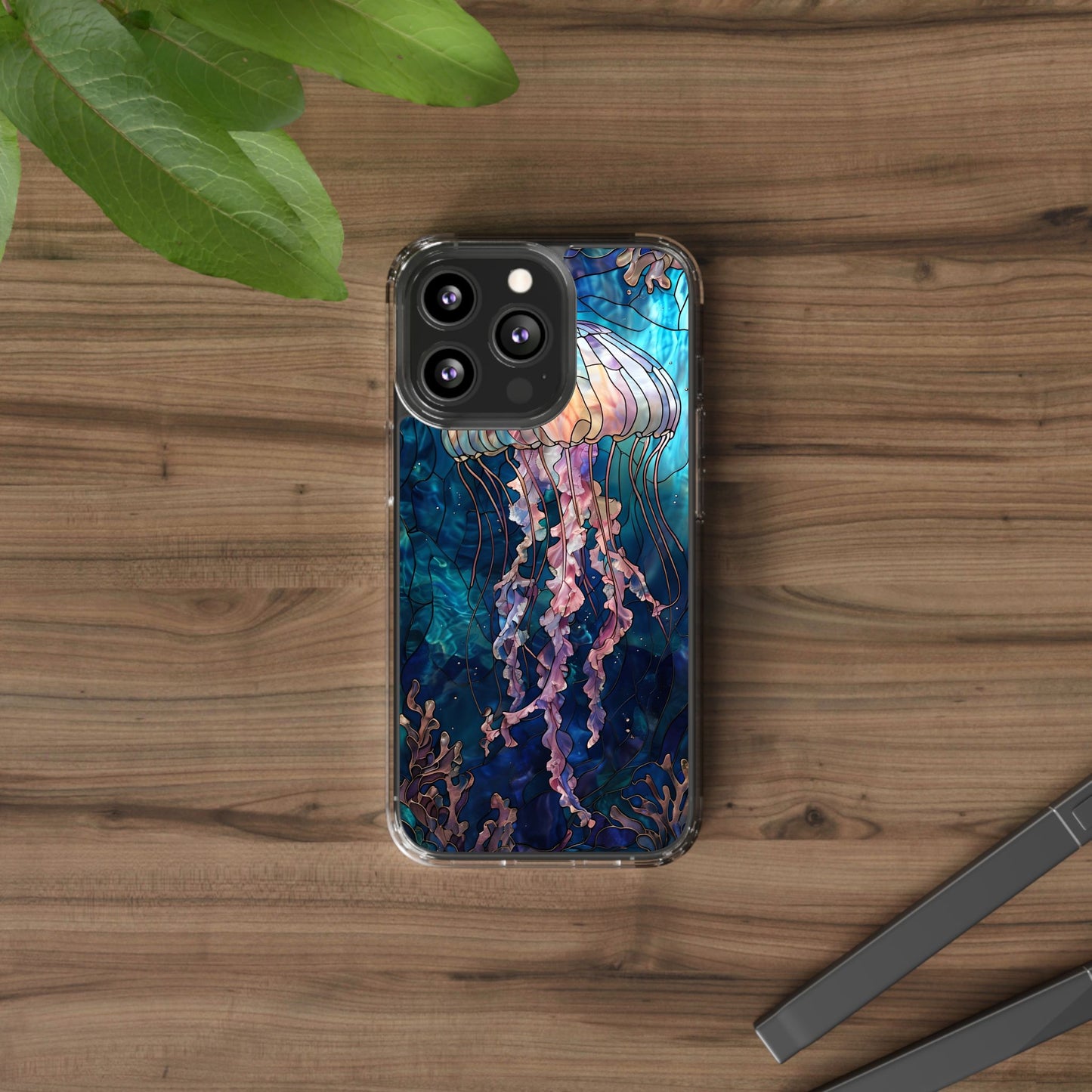Ocean Jellyfish Clear Phone Case - Vibrant Marine Design for iPhone