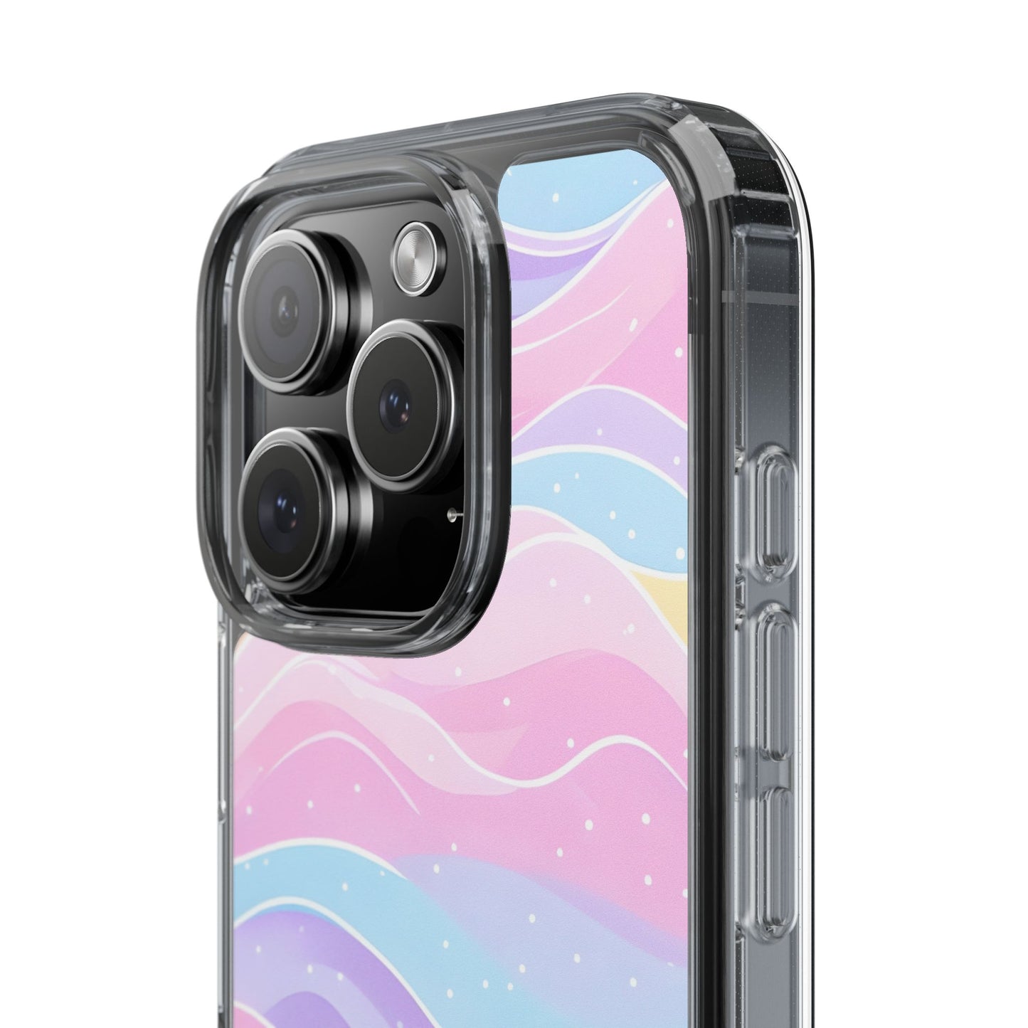 Pastel Wave Clear Phone Case - Stylish Protection for Your Device