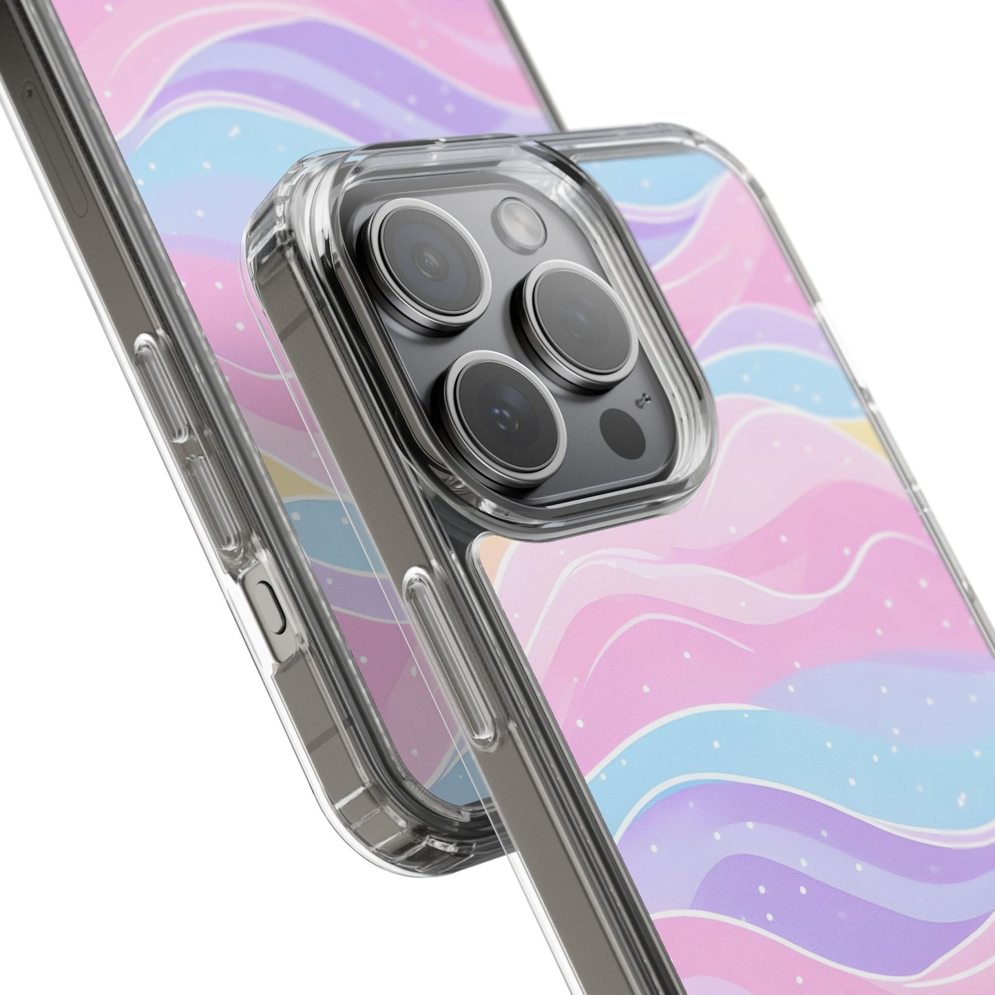 Pastel Wave Clear Phone Case - Stylish Protection for Your Device
