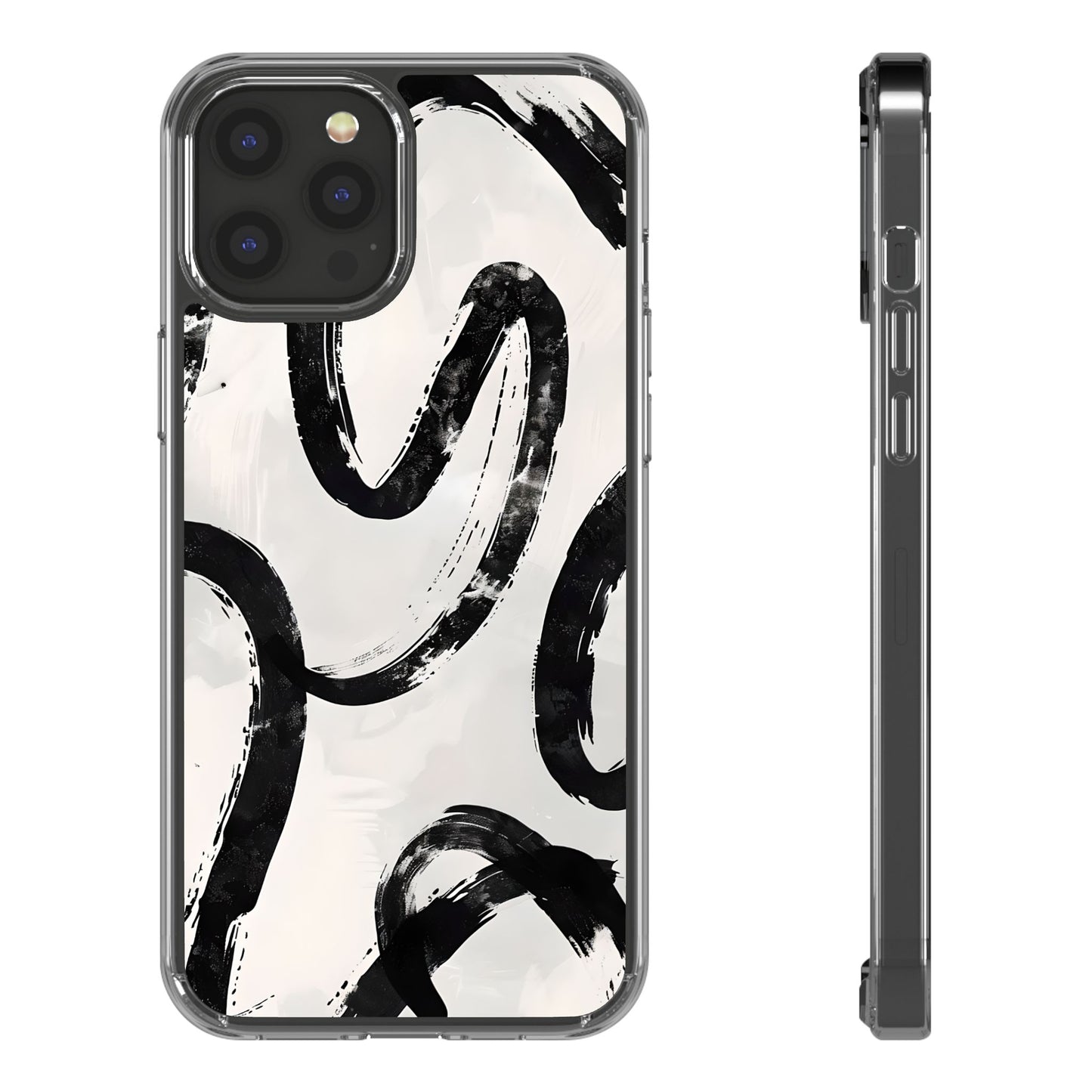 Modern Abstract Clear Phone Case, Trendy Cellphone Protector, Minimalist Style, Gift for Him or Her, Unique Phone Cover