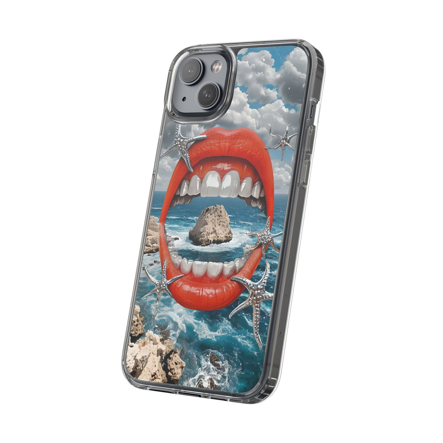 Ocean View Mouth Clear Phone Case - Beachy Vibe Design