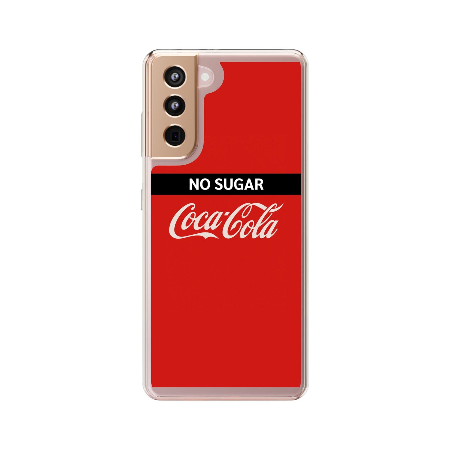 Coca-Cola No Sugar Clear Phone Case - Stylish and Trendy Accessory