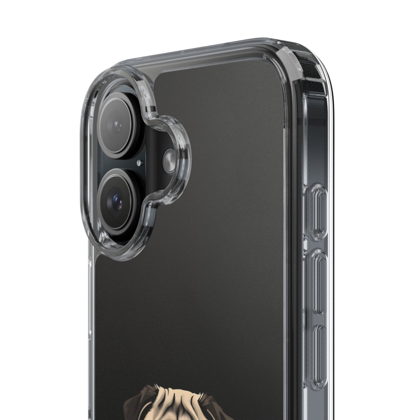 Pug Dog Clear Case with Coffee Mug Design - Cute Phone Cover
