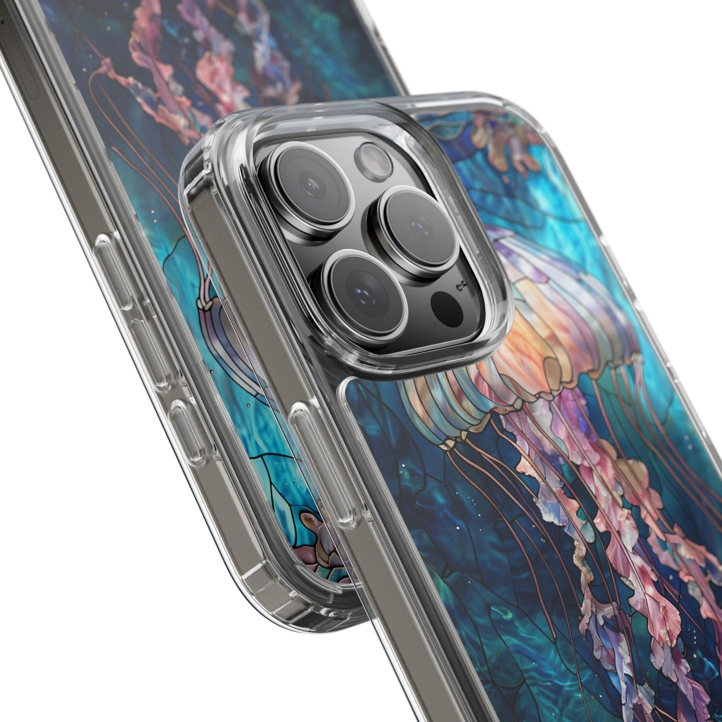 Ocean Jellyfish Clear Phone Case - Vibrant Marine Design for iPhone