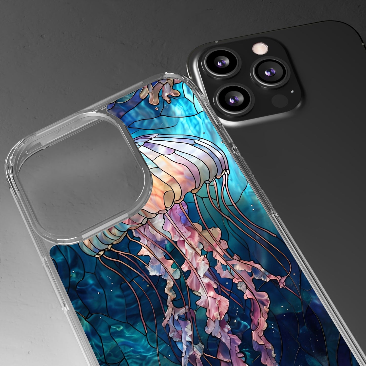Ocean Jellyfish Clear Phone Case - Vibrant Marine Design for iPhone