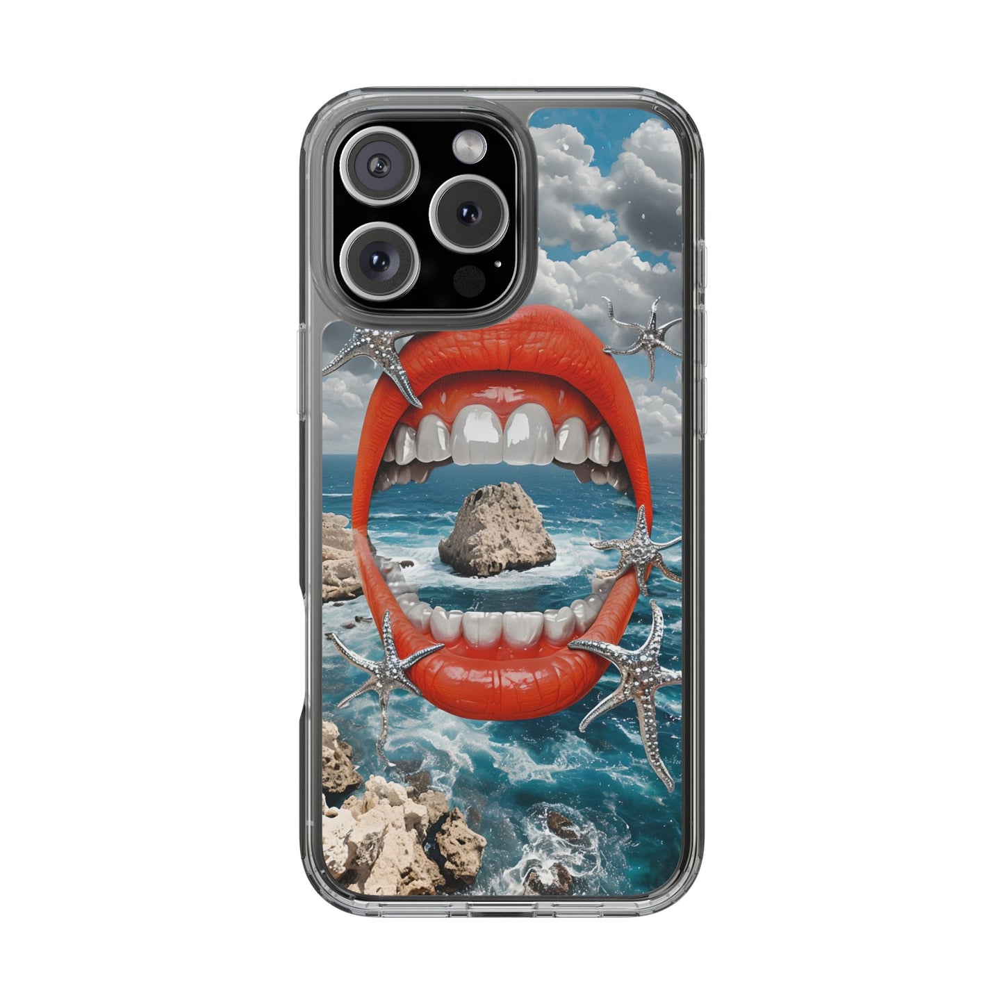 Ocean View Mouth Clear Phone Case - Beachy Vibe Design